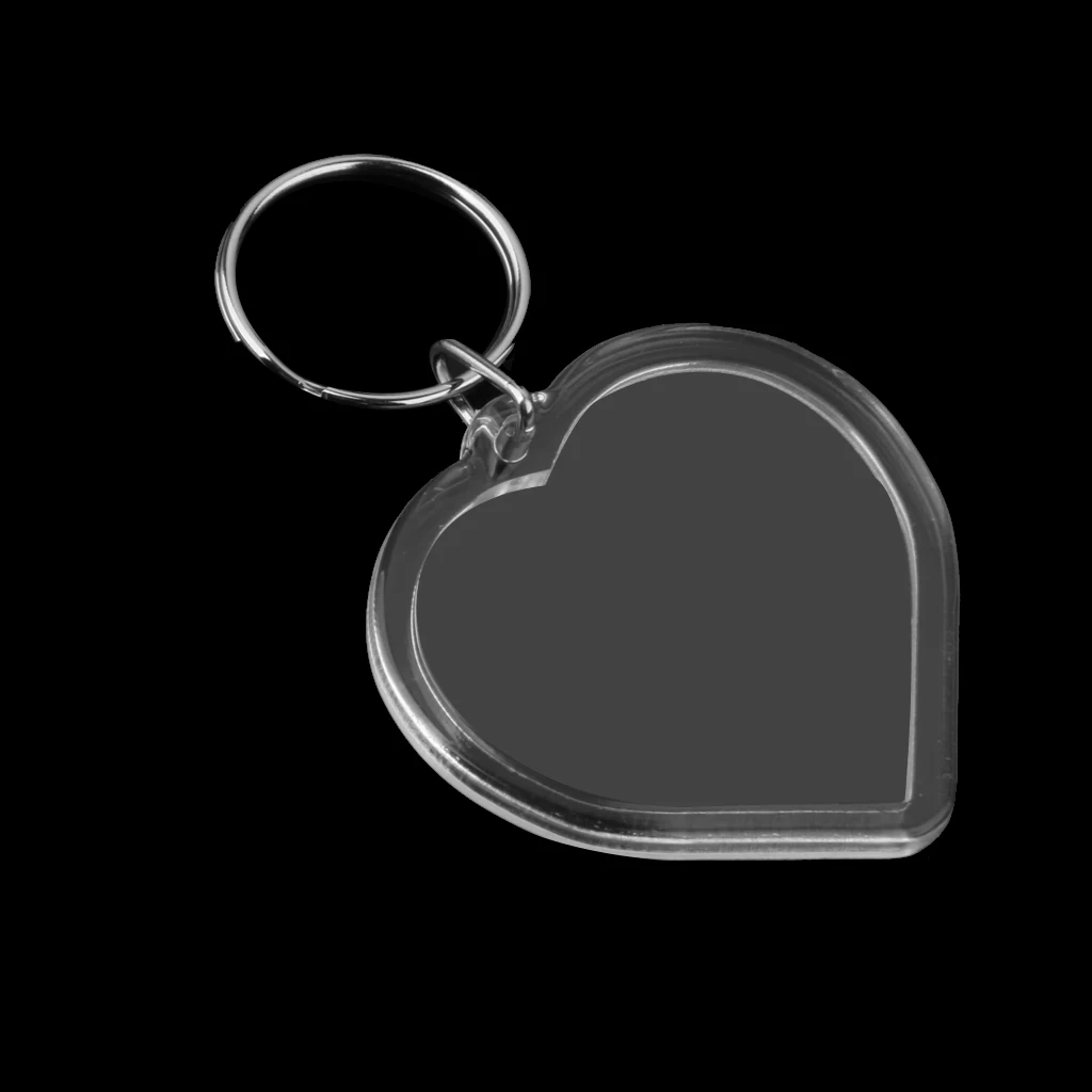 20pcs Acrylic Photo Keychain Custom Frames, Personalized Snap in Insert Clear Blank DIY Picture Frames - Heart Shaped images - 6