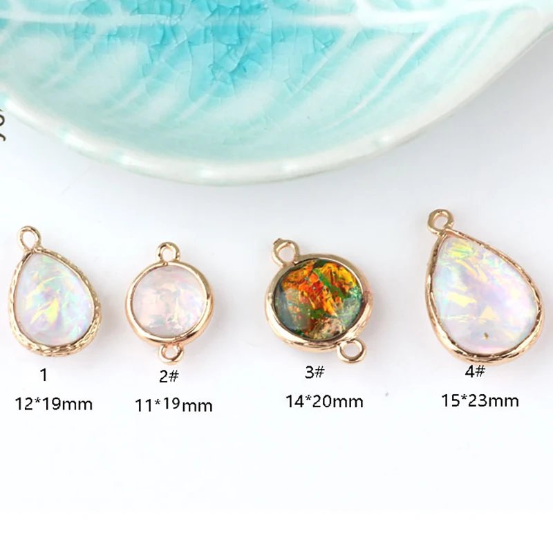 6 шт. корейский сплав Русалка капли воды двойной подвесной круглый кулон