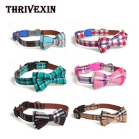 dog bowties grid collar with detachable adjustable bowtiegentlemanly style and british style bow tie puppy cats collar