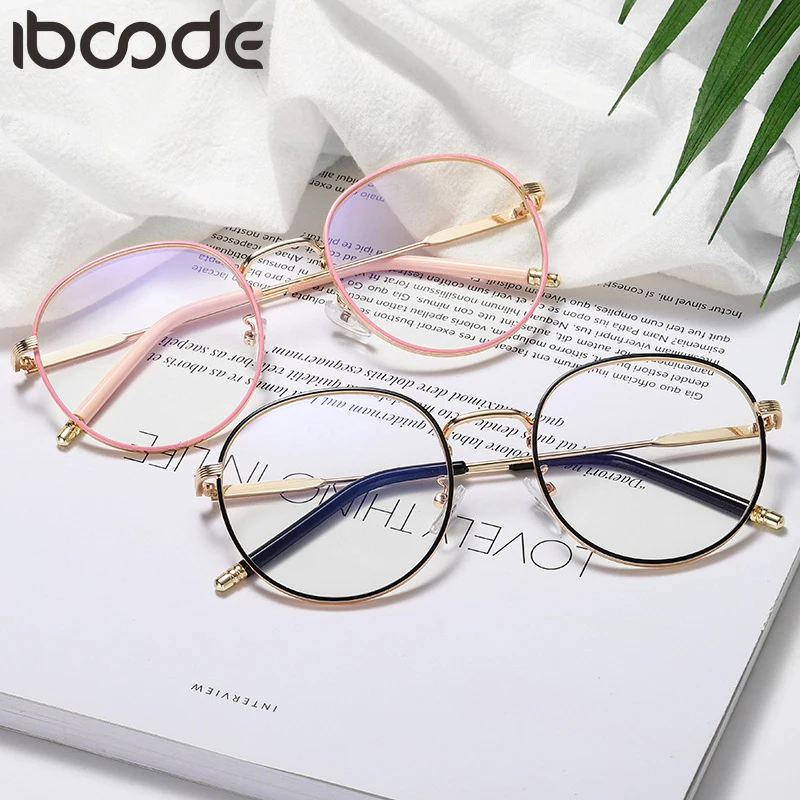 

iboode Fashion Glasses Retro Men Women EMetal Frame Eyeglasses Goggle Clear Lenses Spectacle Simple Plain Mirror Unisex Eyewear