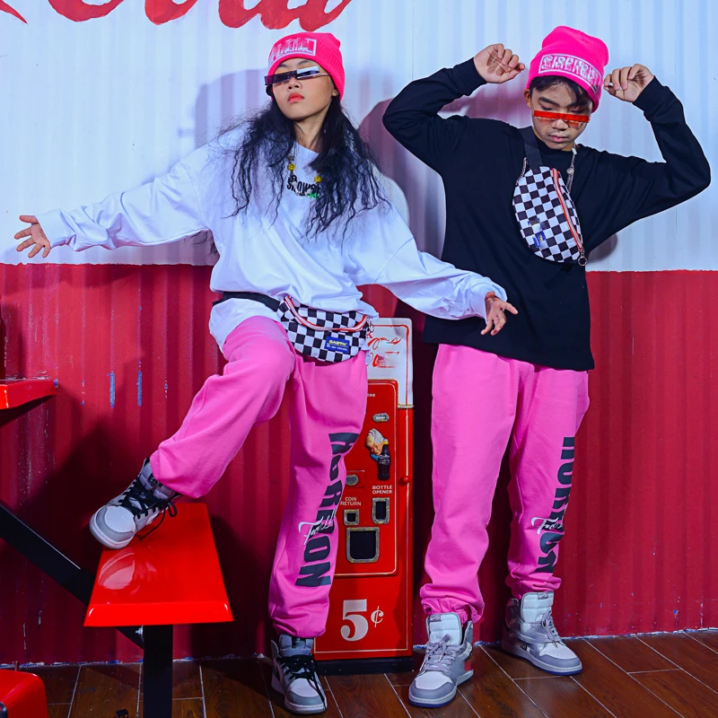 Для детей в стиле Хип-Хоп Одежда для танцев маленьких мальчиков розово-красные