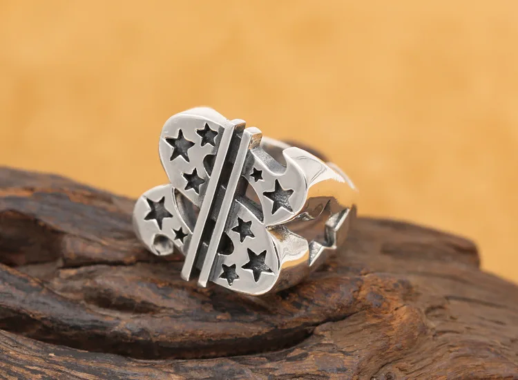 Кольцо мужское из серебра 100% пробы в стиле ретро | Украшения и аксессуары