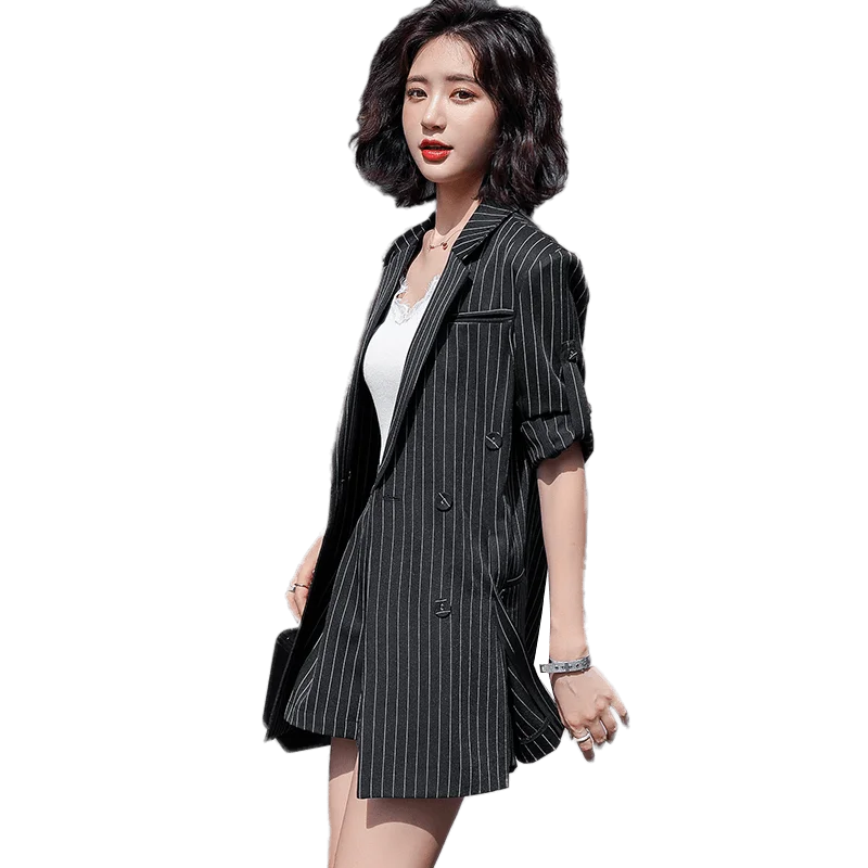 Женская одежда офисный костюм для дам женский новый длинный полосатый
