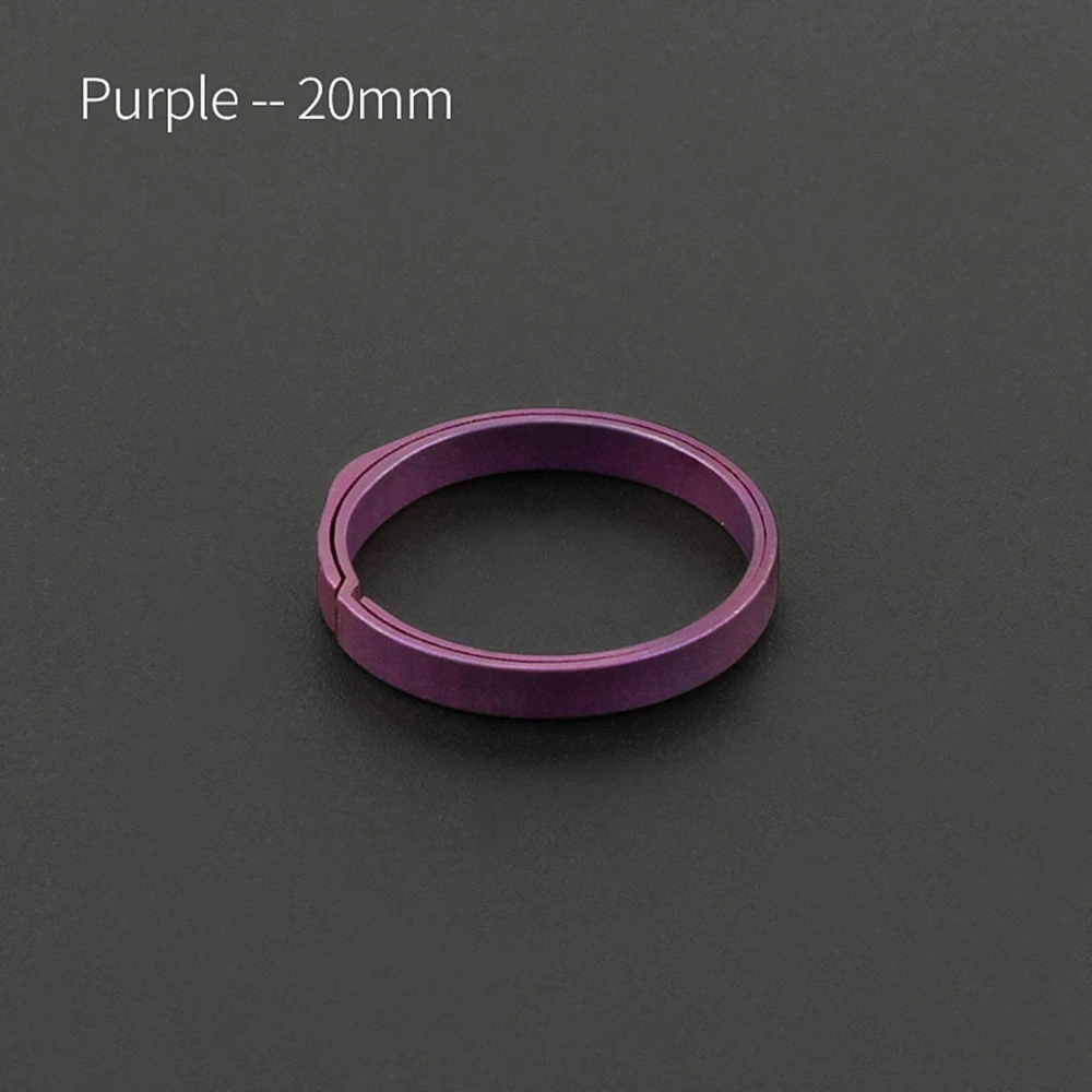 20mm-Purple Настоящее титановое кольцо для ключей супер легкий титан брелок для ключей креативные EDC брелоки Quickdraw открытый инструмент - Цвет: 20mm-Purple