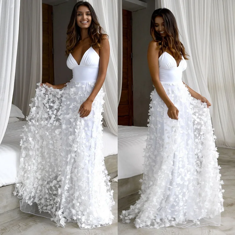 Лето 2020 свадебные платья Кружевная аппликация с тюлем свадебное платье на