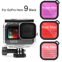ruigpro waterproof housing case tempered glass for gopro hero 10 9 black dive protective underwater for go pro 9 accessories