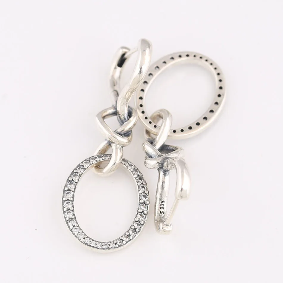 

Studs Earrings for Women Wedding Party Lady Fine Jewelry Authentic S925 Earring Knotted Hearts with Crystal