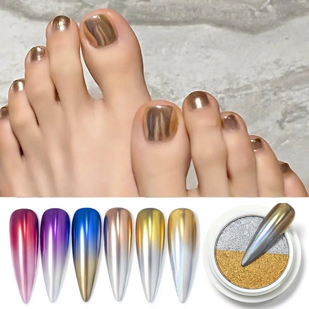 

1 Box Chameleon Mirror Nail Powder Acrylic Auroras Effect Nail Powder UV Gel Polish Chrome Dust Manicuring Art Decoration