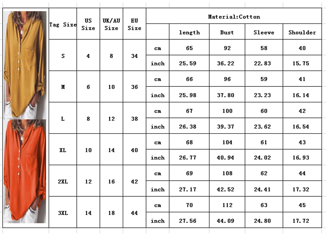Женские однотонные Большие размеры мешковатые блузки с длинным рукавом v