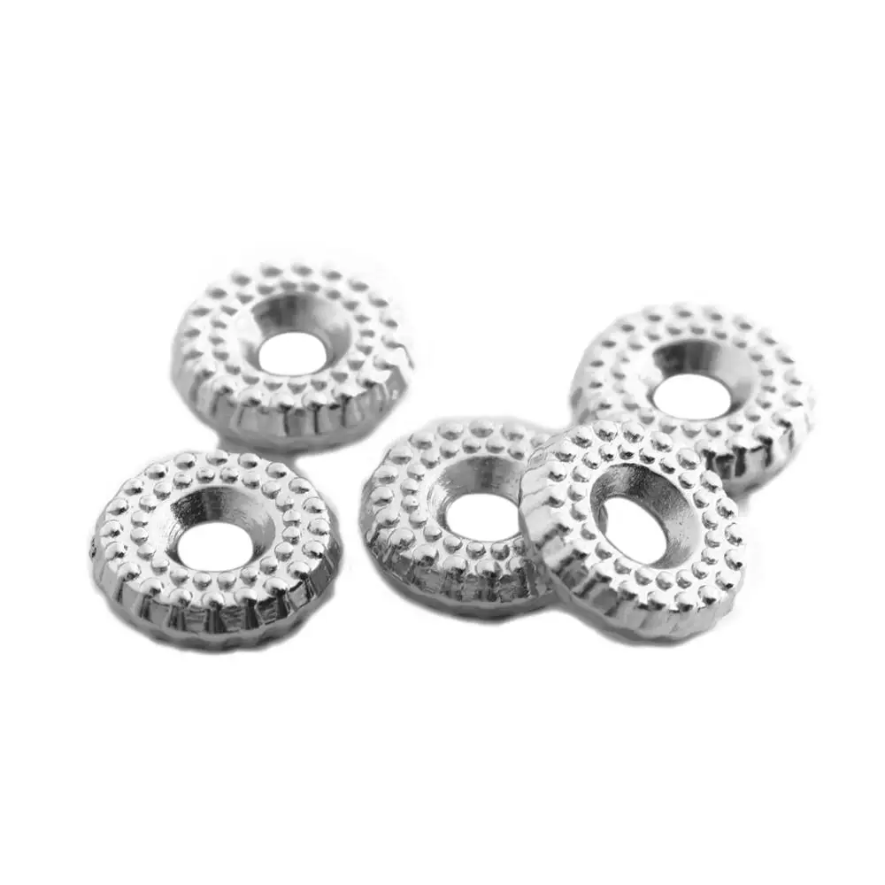 silver 5.7mm 200 шт/партия 6*6 мм Внутреннее отверстие 1 мм CCB Золото Серебро Цвет разделитель для бусин в виде звездочки рондели для бусин бусины DIY ювелирных изделий - Color: silver 5.7mm