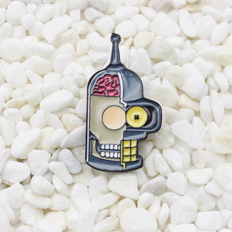 Эмалированная булавка для шлема робота с отверстием мозга глазным яблоком