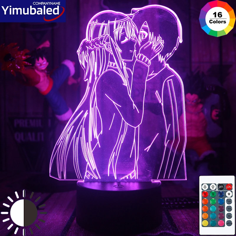 Крутой RGB неоновый меч искусство онлайн светодиодный ночник Kirigaya Kazuto &amp Yuki Asuna