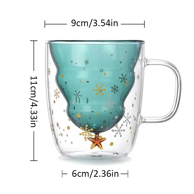 Стеклянный с двойными стенками Рождественская елка звезда термоустойчивая