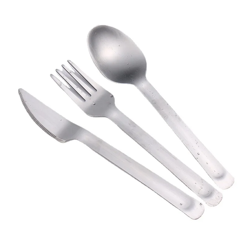 

3Pcs Set Stainless Steel Knife, Fork and Spoon Set Flatware Set Outdoor Tableware Set Portable Dinnerware Sets Kitchen Gadgets