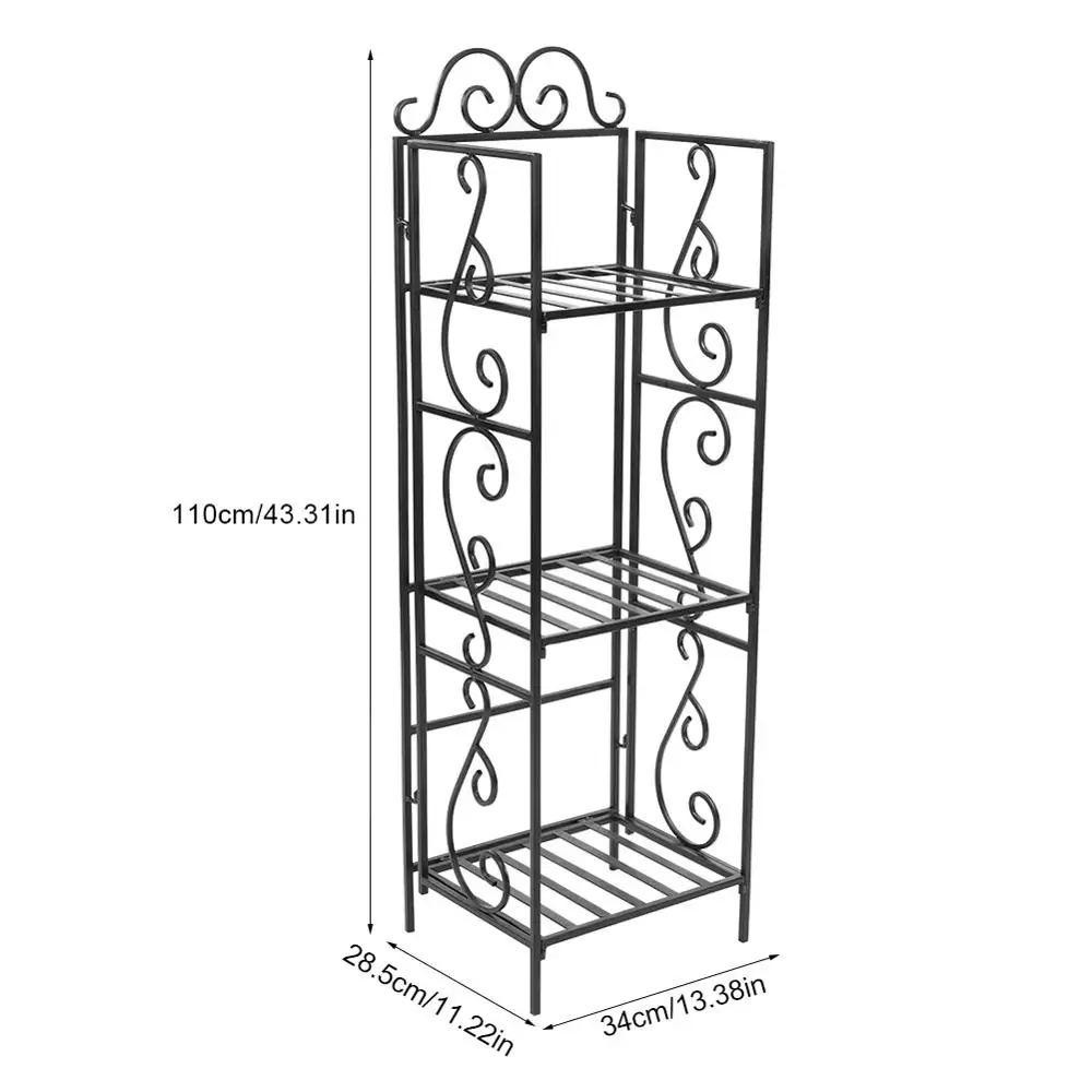 3-Tier Iron Plant Shelf Stand Bookshelf Bookcase Free Standing Rack Home | Мебель