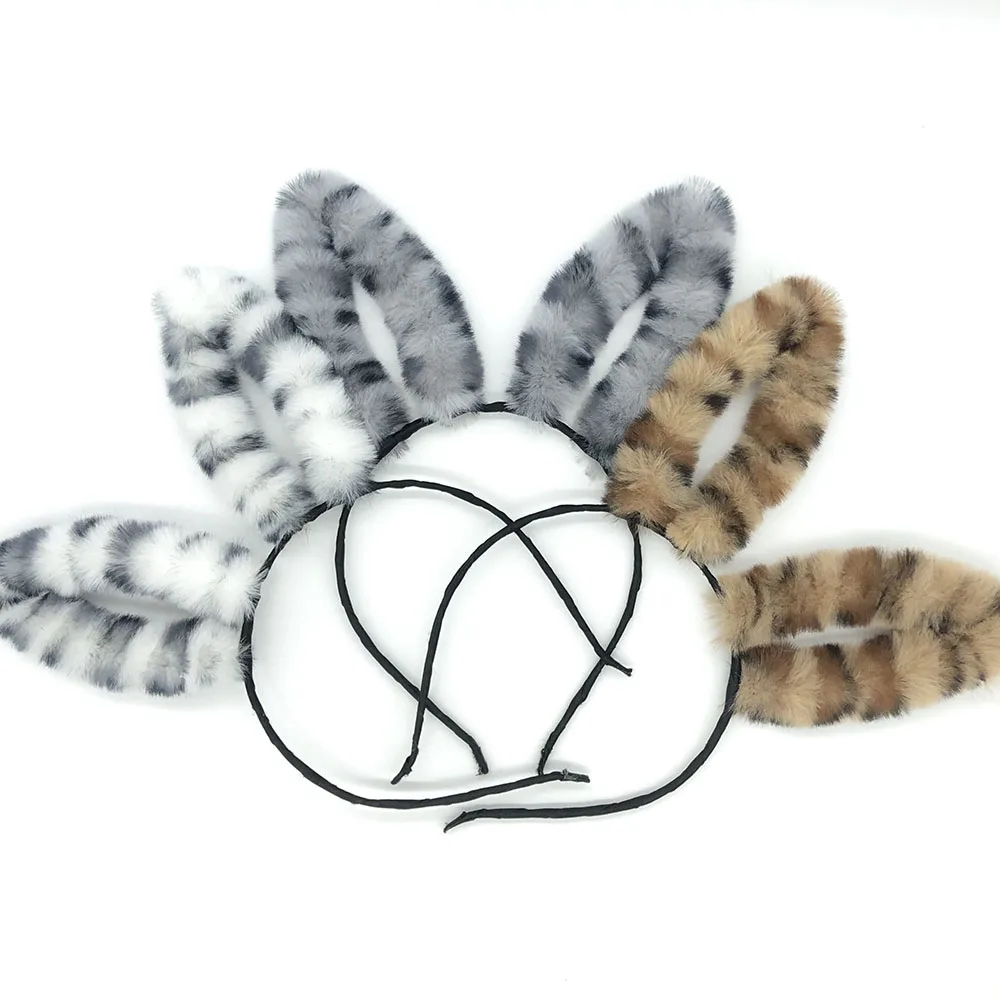 

New Fashion Cute Children Autumn and Winter Style Plush Rabbit Ears Headband Fascinator Hair Accessories for Women Girls
