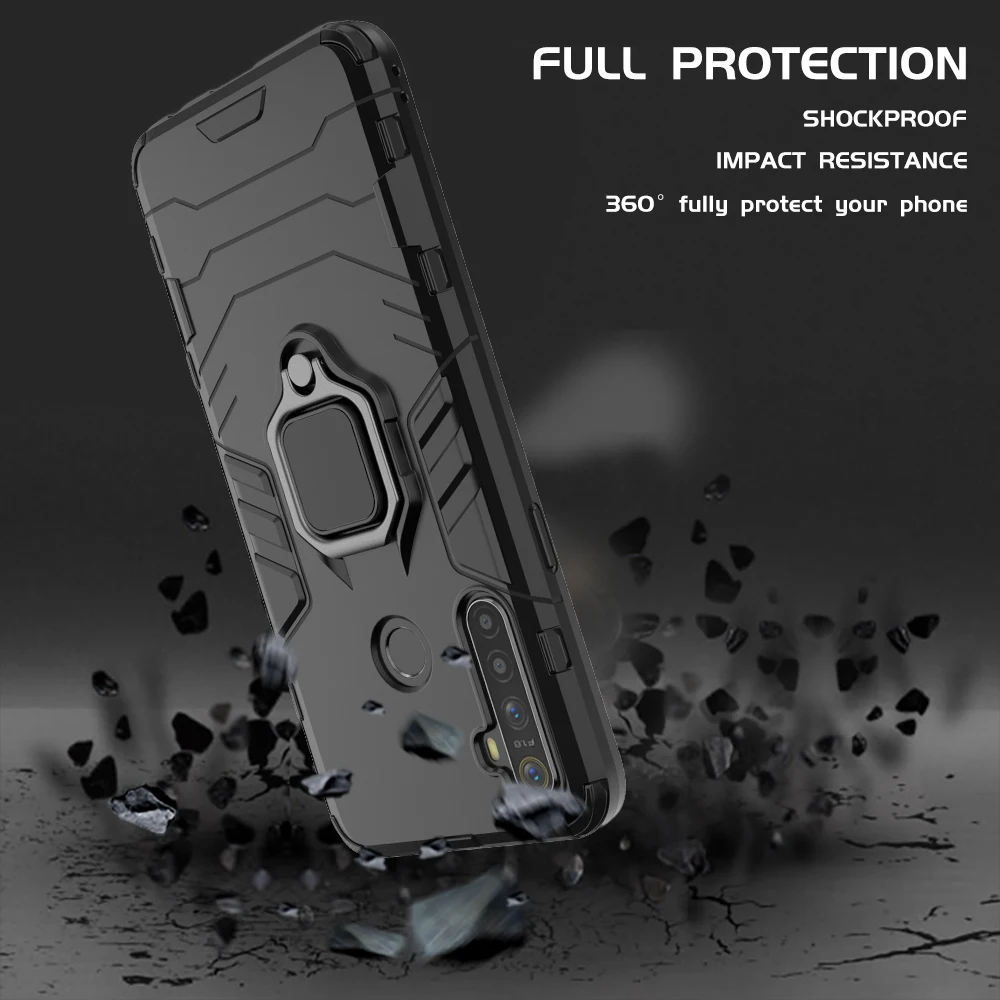 shockproof case for realme 6i 5i 6s 5s realme 5 6 pro realme 3 armor back cover hard casing with ring holder free global shipping