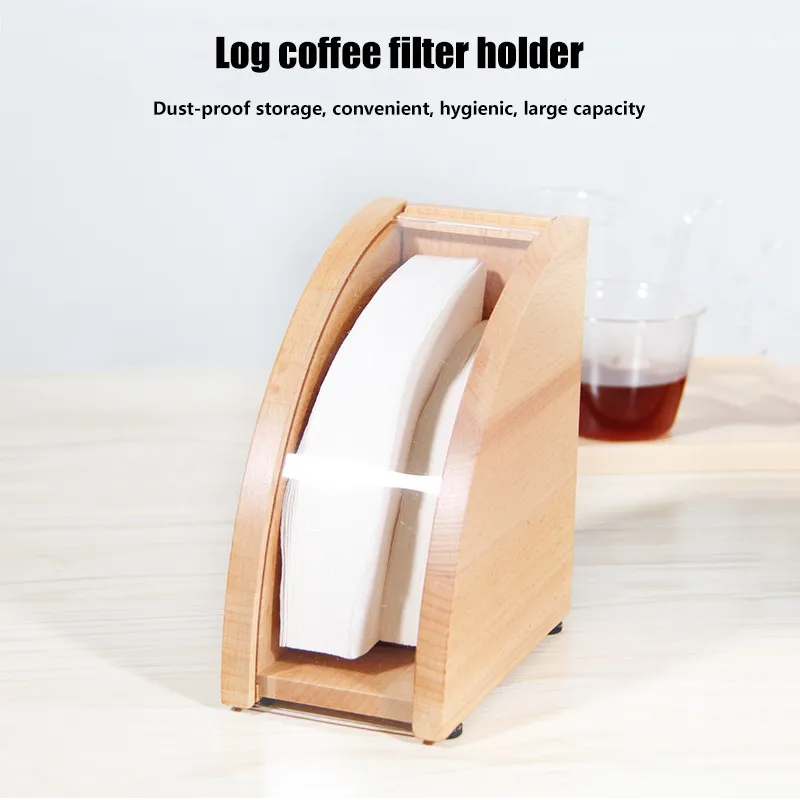Держатель для фильтров кофе TTLIFE деревянный диспенсер с акриловой крышкой и