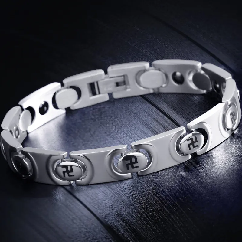 19 5 см Мужская металлическая Свастика из нержавеющей стали и мужской браслет
