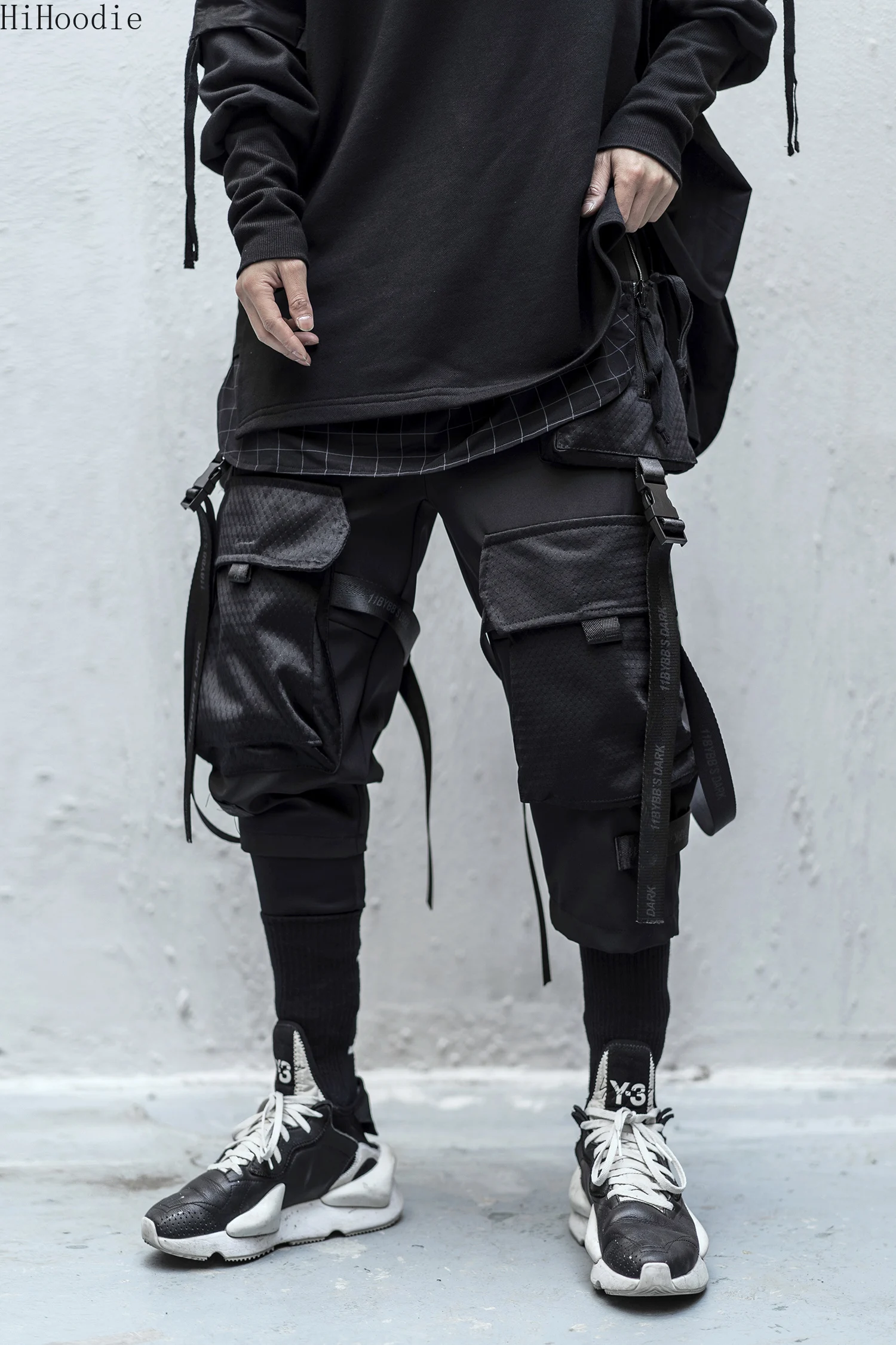 

Hip-Hoodie Techwear Cargo Pants Men Black Japanese Streetwear Jogger
