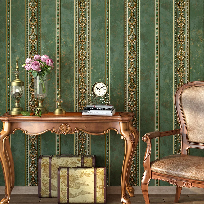 Классический американский Стиль 3D цветочные обои Home Decor для Гостиная Спальня стен полосы обои AB версия papel tapiz
