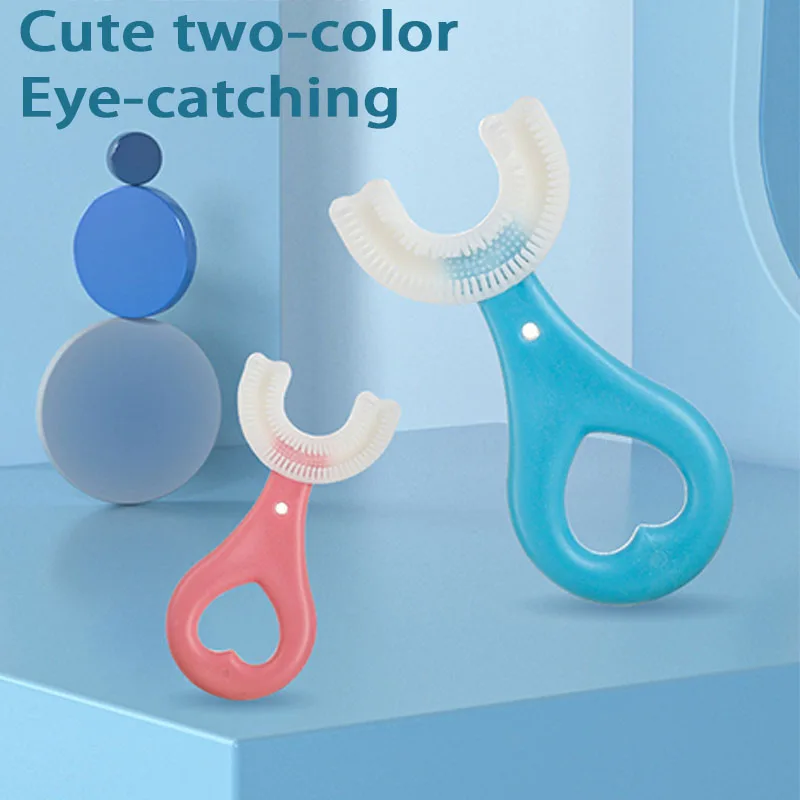 

Baby Toothbrush Children 360 Degree U-shaped Child Toothbrush Teethers Soft Silicone Baby Brush Kids Teeth Oral Care Cleaning