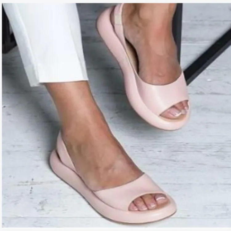 

2020 Summer Roman Loafers Breathable Non-slip Shoes Ladies European and American Women's Sandals Candy Color Slippers Solidcolor