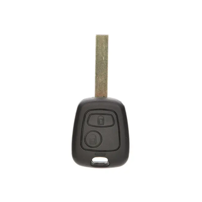 Чехол для автомобильного ключа PEUGEOT 107 207 307 407 607 C2 черный с 2 кнопками Необрезанный