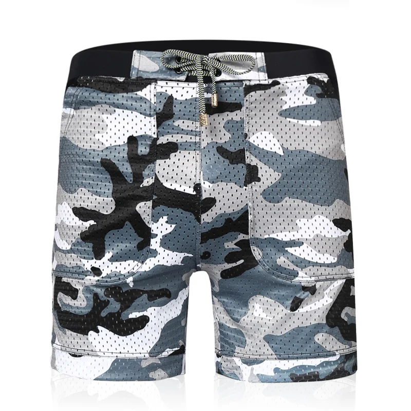Новая мужская одежда шорты для бассейна серый Камуфляжный Купальник трусы с