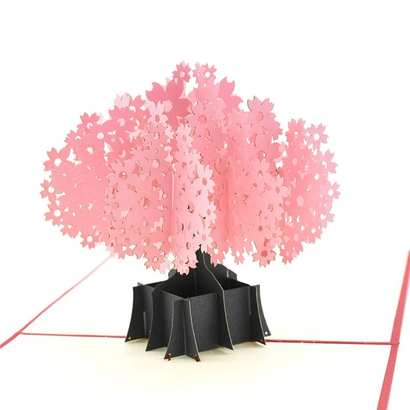 3D Вишневое дерево всплывающие Цветочные открытки для Дня матери подарок на день