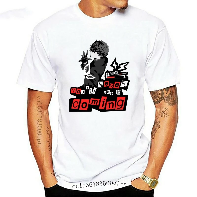 

New Fashion Game Persona 5 Joker T Shirt Summer Fashion Never See It Coming Great Design T Shirt Summer Man Camiseta 034619