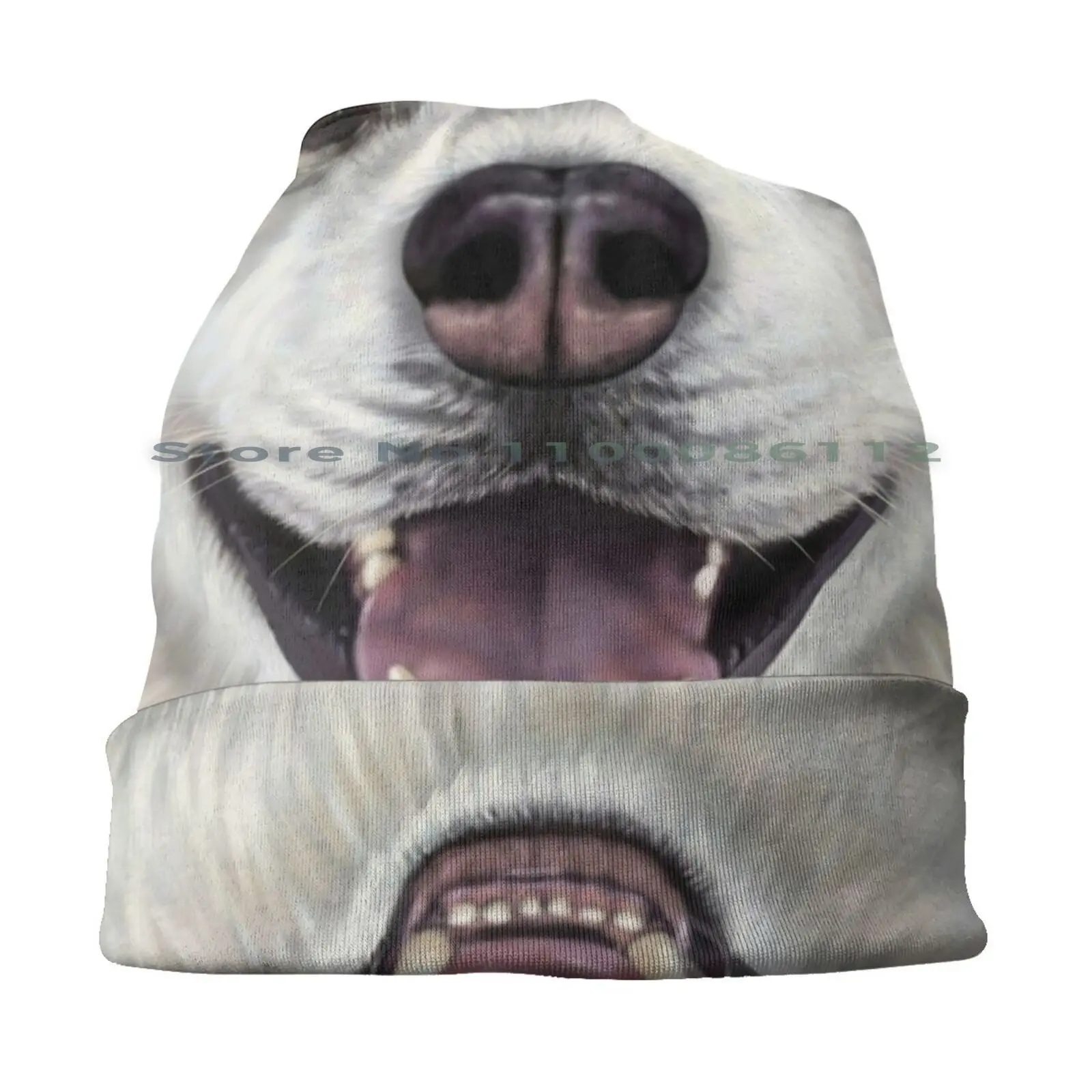 Облегающие шапки с изображением Сибирского Хаски для крупного плана вязаная