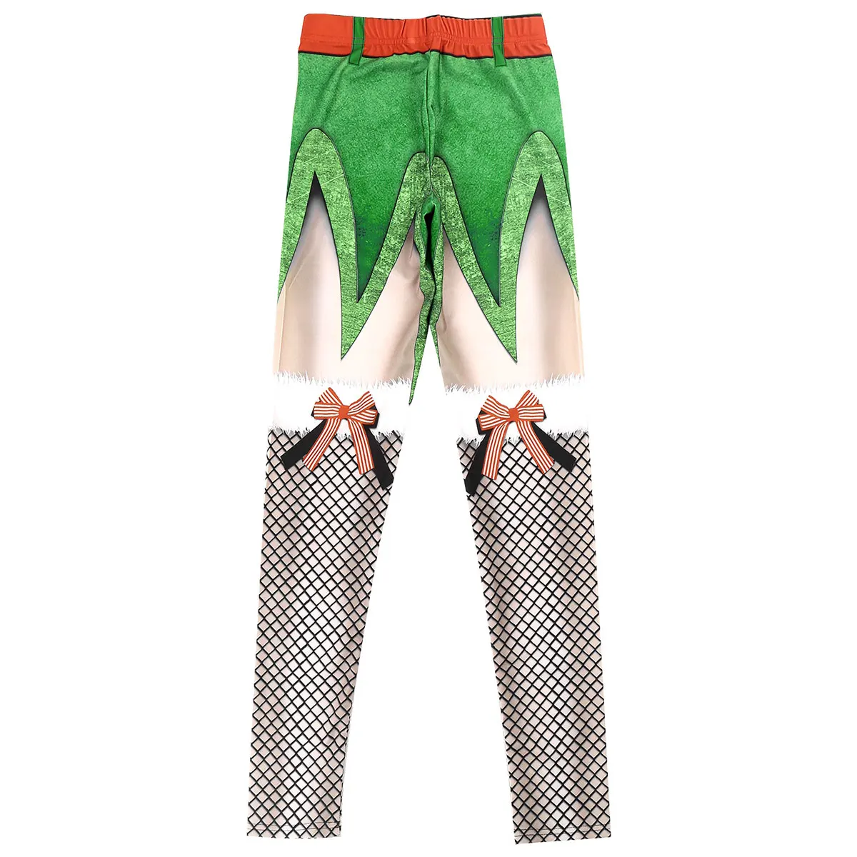 Christmas Elf Leggings Women Xmas Holiday Cosplay Party Rave Costume Leggin Outfit Pants 3D Printed Fitness Clothing | Тематическая