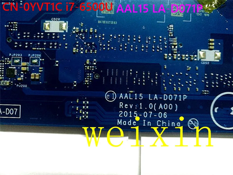 Оригинальная материнская плата YVT1C 0YVT1C для ноутбуков Dell Inspiron 15 5559 - купить по