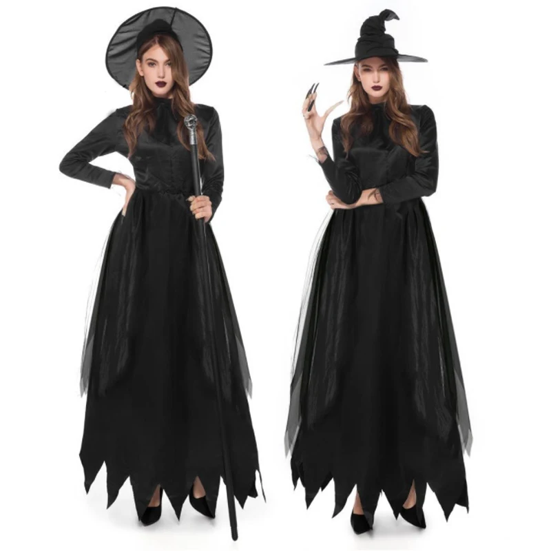 Платье на Хэллоуин черный костюм демона Рождественский ведьмы вампира для