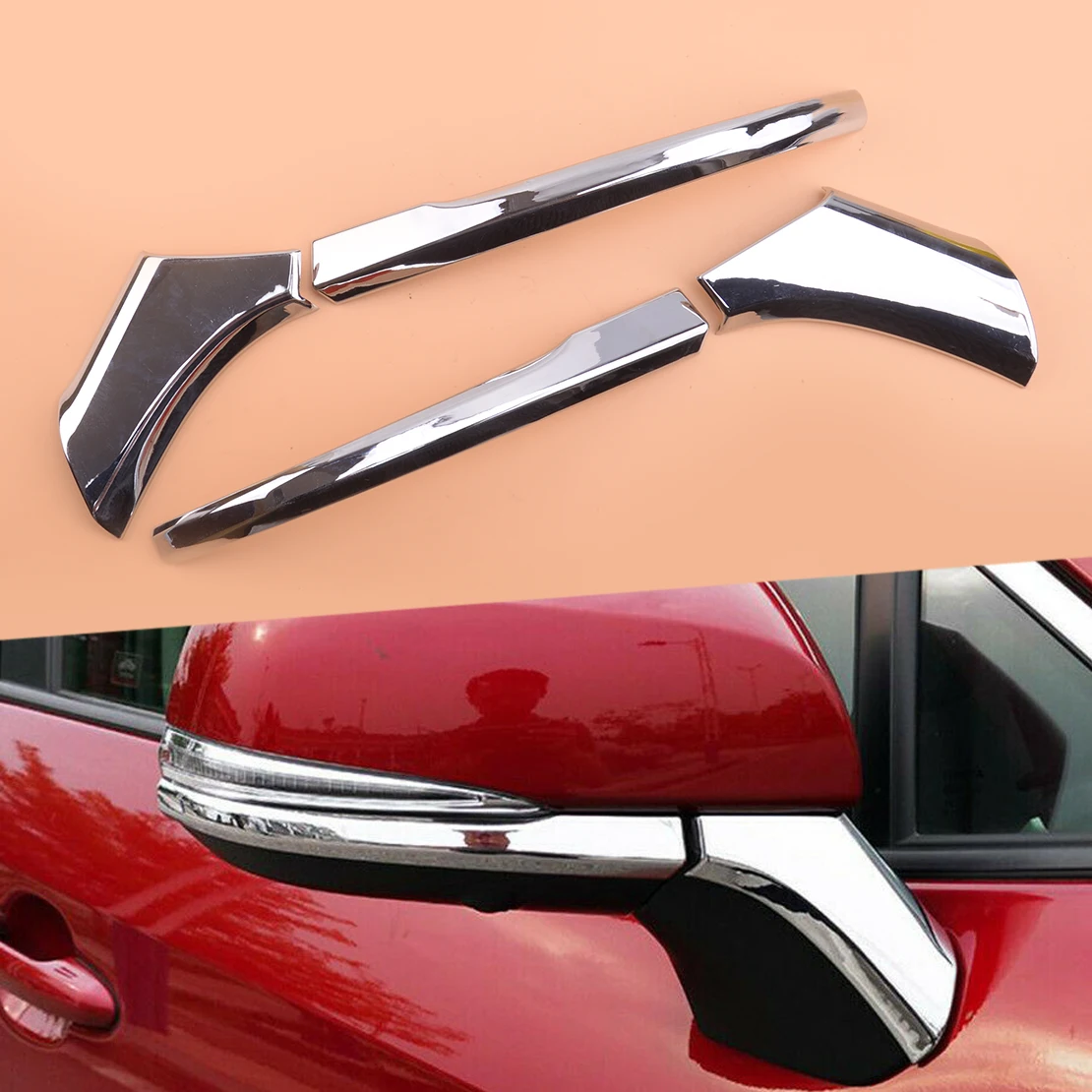 

4pcs/Set ABS Chrome Car Rearview Mirror Cover Trim Strip Decoration Fit for Toyota Highlander 2020 2021