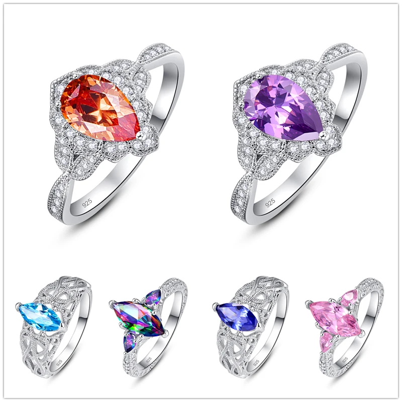 Lingmei коктейльное Новое модное оптом маркиза Радуга Розовый Фиолетовый Циркон