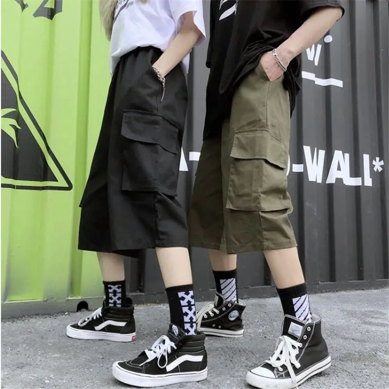 NiceMix Сапоги выше колена до середины икры Длина Штаны грузовой короткие штаны