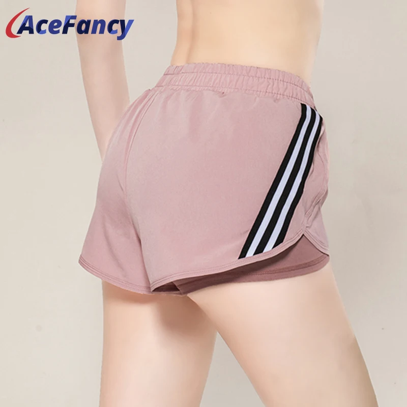 Спортивные шорты Acefancy для фитнеса женские дышащие двухслойные йоги летние