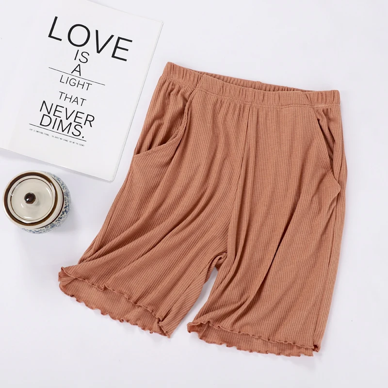 Fdfklak Modal Women's Home Pants Summer Lounge Wear Loose Short Pyjama Pants Pijama Trousers Black/White Pajama Bottoms