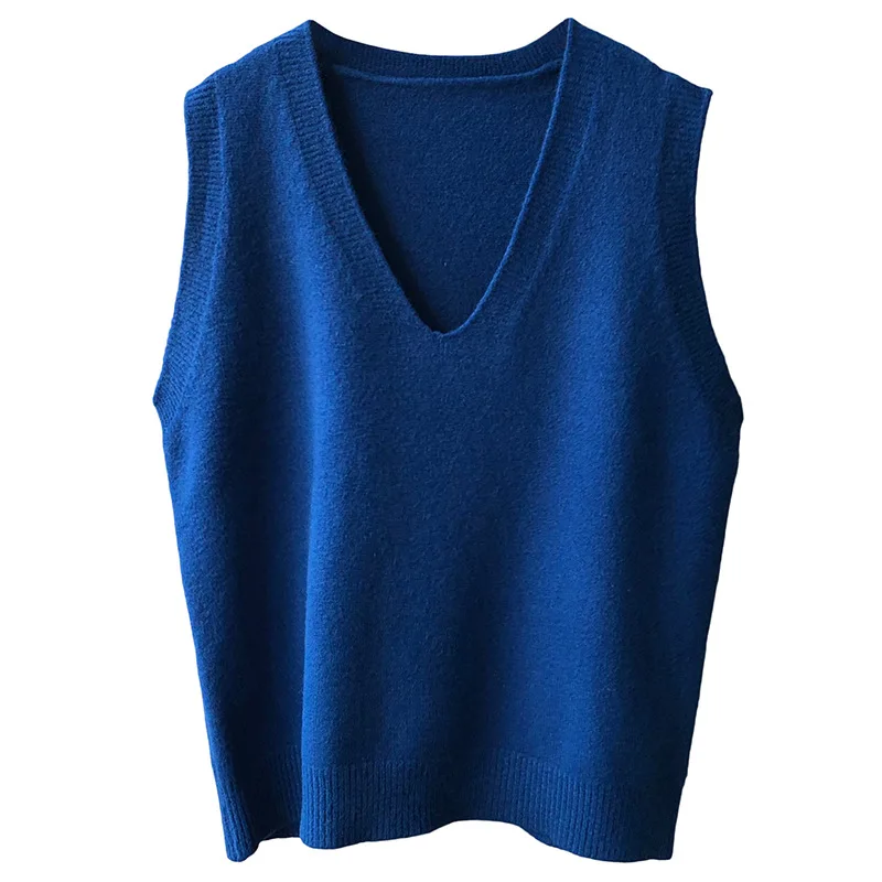 

Knitted Sweater Vest Women's 2021 Spring New College Style V-neck Loose Slouchy Sleeveless Cantilevered Oversized Pullovers