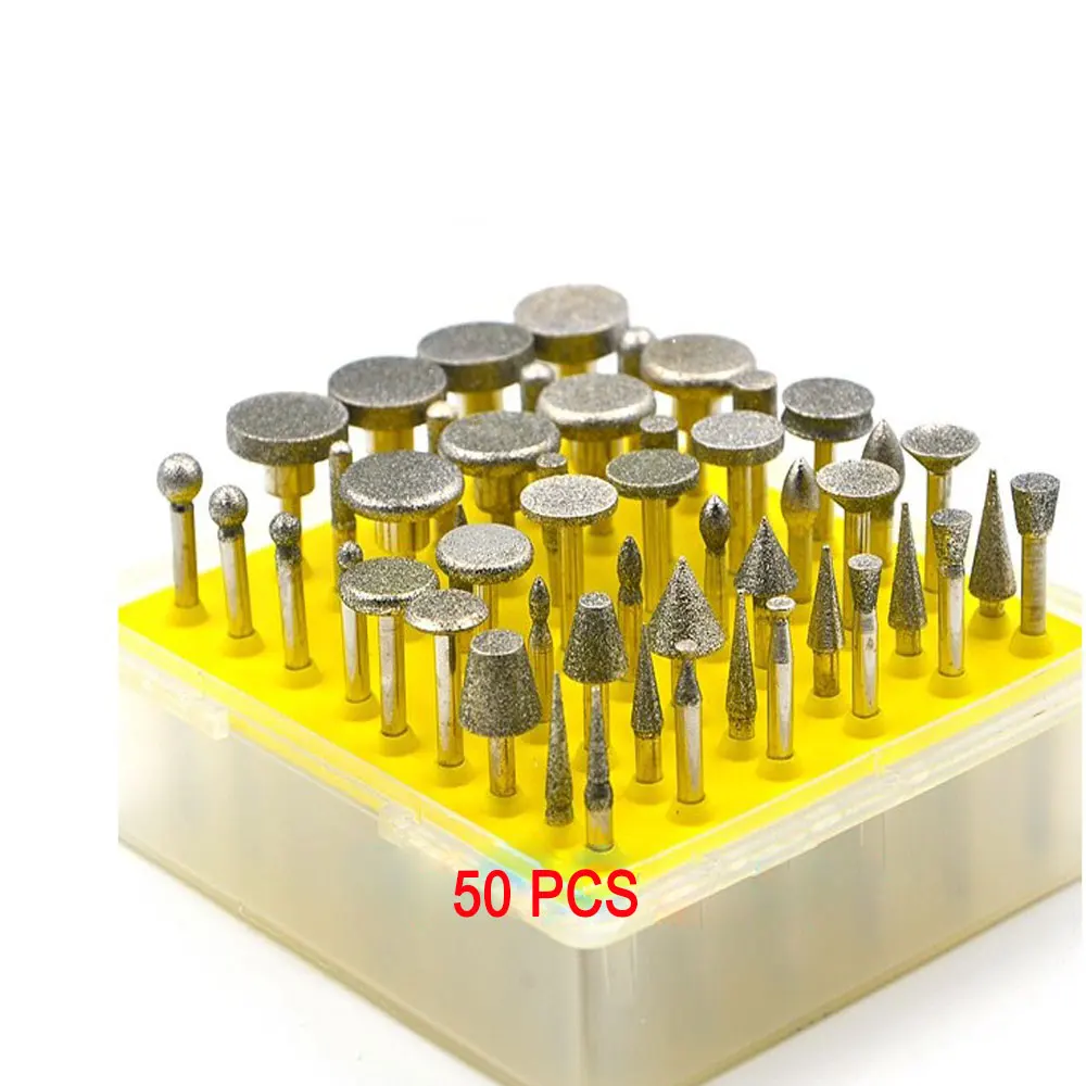 

50 Pieces Of Miniature Rotating Diamond Diamond Burr Accessory Kit DREMEL and HOBBY Tools