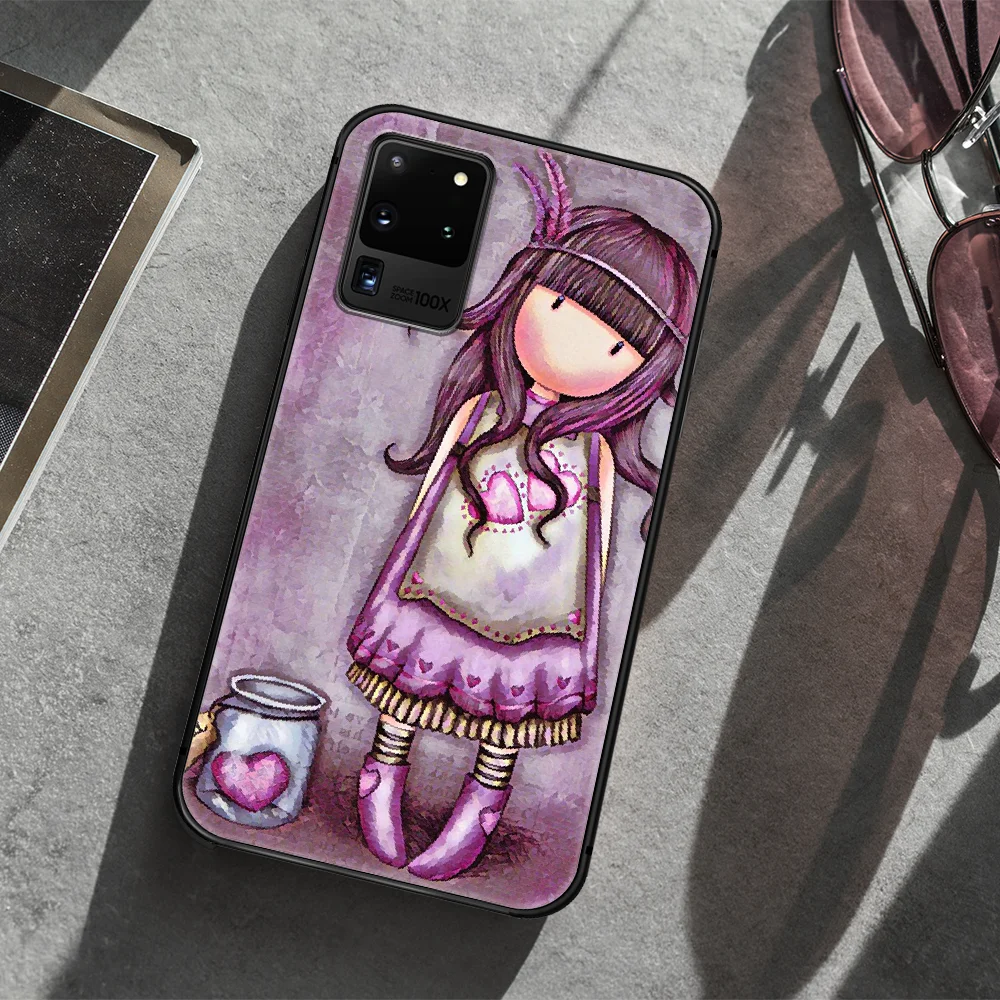 

Santoro Gorjuss Phone Case Cover Hull For Samsung Galaxy S 7 8 9 10 e 20 FE edge uitra plus Note 9 10 20 black Cover Luxury