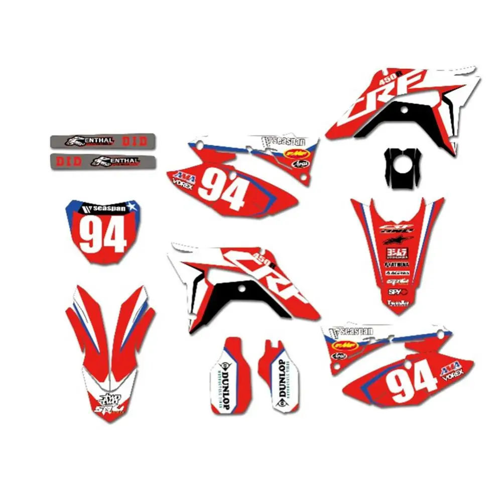 Стиль командная графика фоны наклейки Наборы для Honda CRF250 CRF250R CRF 250 250R