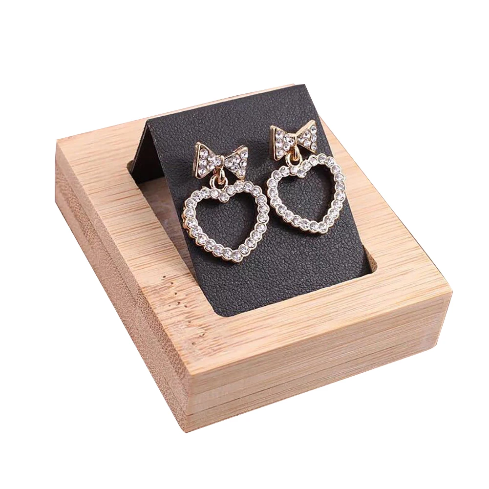 

Rack Jewelry Dispay Decorative Storage Case Table Ear Stud Desktop Business Bamboo Shop Holder Store Craft Earring Stand