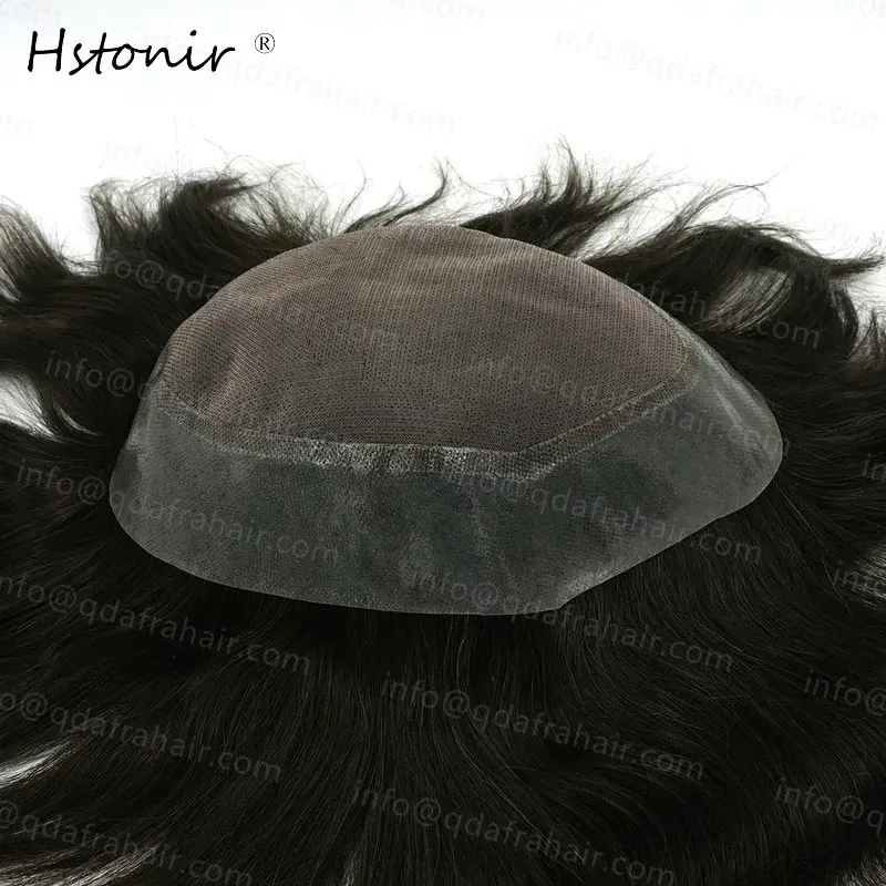 Hstonir мужской парик мужские волосы индийские Remy человеческие моно шнурок парики