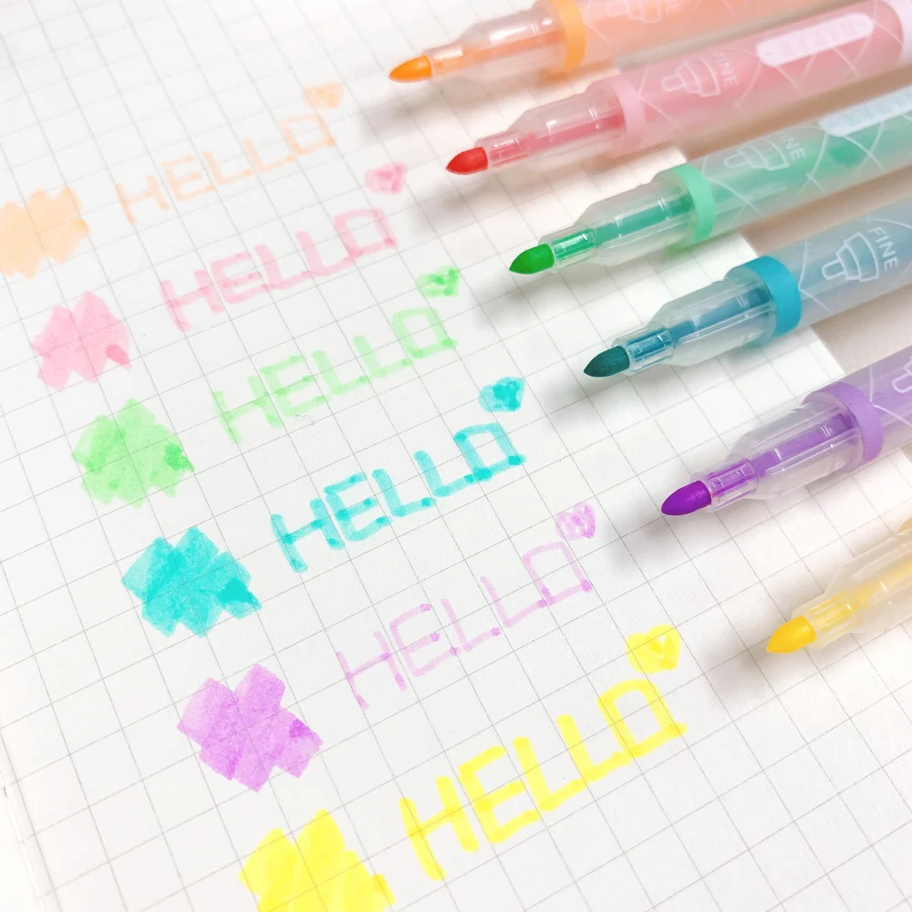 6 цветов набор ручек-хайлайтеров цветные маркеры сакуры для журнал искусство