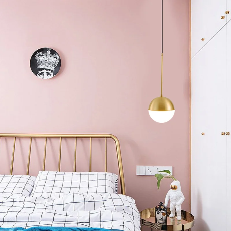 Медные подвесные светильники для кровати спальни кухни подвесной светильник