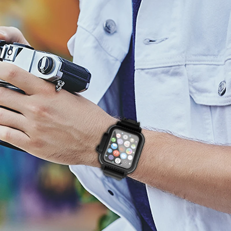 Ремешок Камуфляжный для Apple Watch Series 5 4 40/44 мм резиновый водонепроницаемый браслет 3