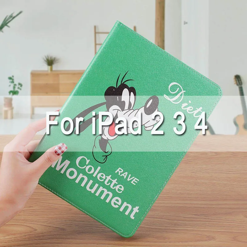 For iPad 2 3 4 Роскошный мягкий чехол из искусственной кожи, милая мультяшная собачка для iPad Air 1/2, чехол для iPad, для iPad Pro 10,5, mini, автоматическое Пробуждение/сон - Цвет: For iPad 2 3 4